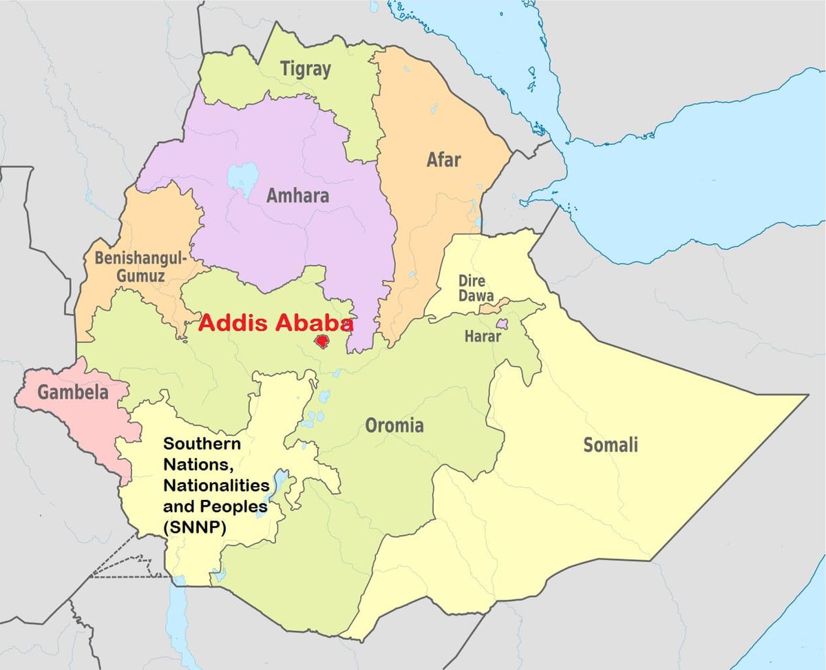 addis ababa Eþíópíu kort heimi