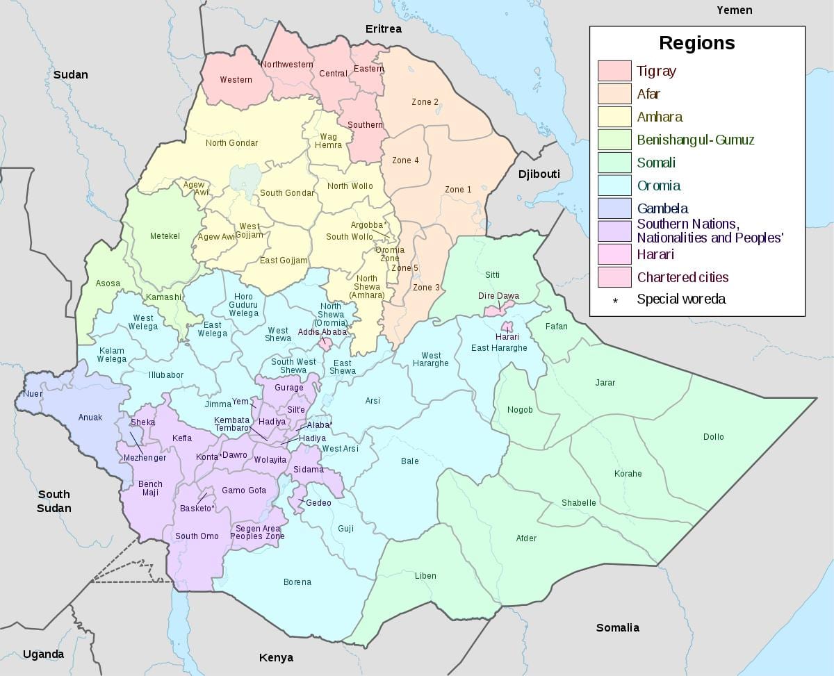 hawassa Eþíópíu kort