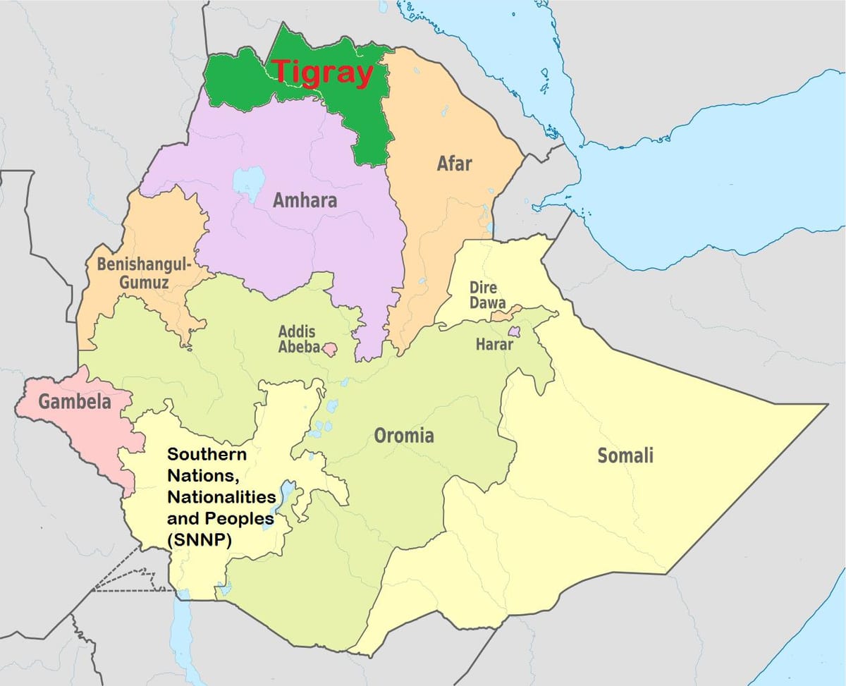 Eþíópíu tigray kort