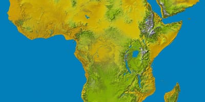 Kort af Eþíópíu highlands á world