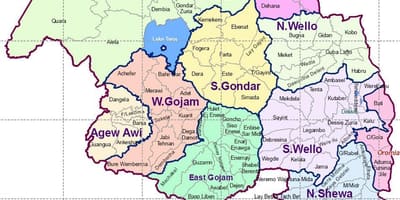 Eþíópíu gondar kort