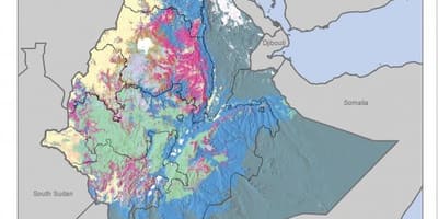 Kort af jarðvegi kort Eþíópíu
